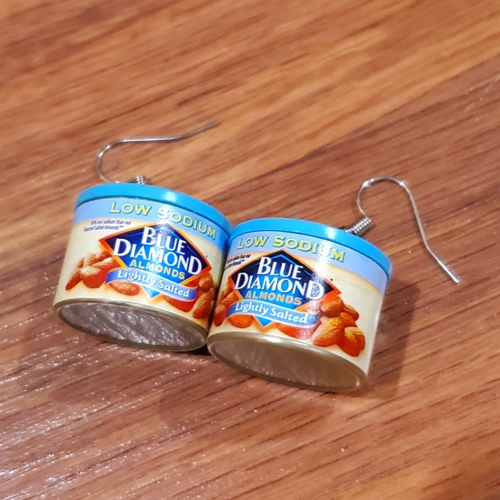 Mini Brands Hand Crafted Earrings: Blue Diamond